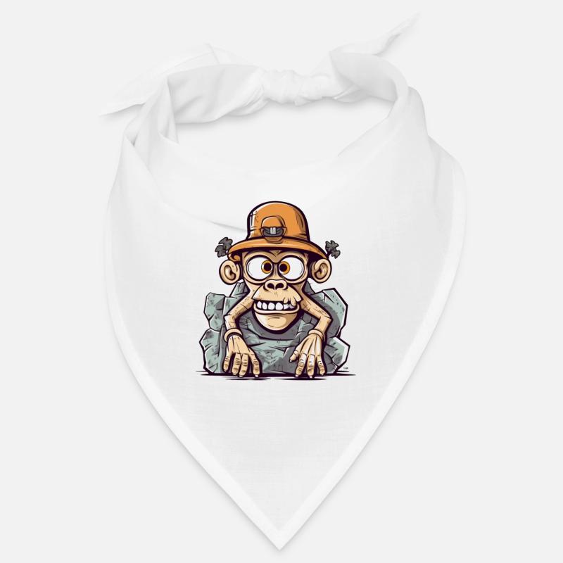 Œuvre d’art de singe aventureux avec chapeau d’alpinisme Bandana