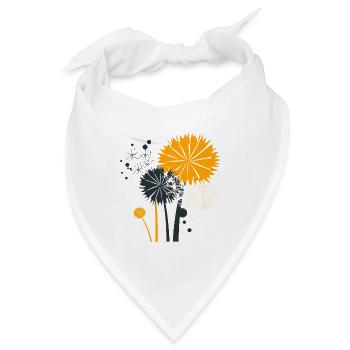 Schönes Löwenzahn, Pusteblumen Motiv - abstrakt - Bandana - Weiß - Vorne