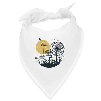 Schönes Löwenzahn, Pusteblumen Motiv - abstrakt - Bandana - Weiß - Vorne