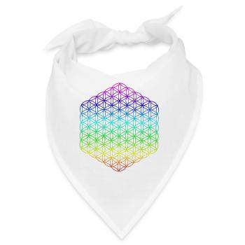 Blume des Lebens - 5. Dimension - Mandala - Bandana - Weiß - Vorne