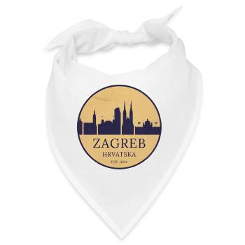 Zagreb Kroatien - Skyline Badge - Bandana - Weiß - Vorne
