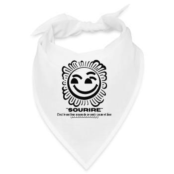 Illustration eines glücklichen Lächelns schwarz-weiß - Bandana - Weiß - Vorne