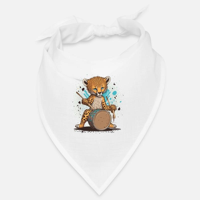 Rhythmischer Gepard - Bandana - Weiß