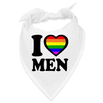 I love men - Bandana - Weiß - Vorne