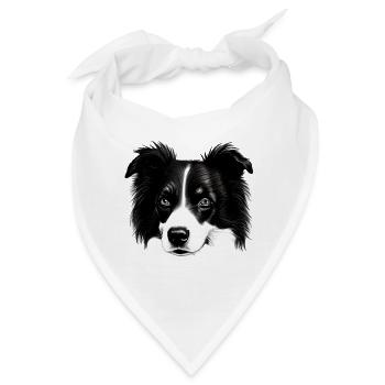 Border Collie Irischer Hütehund - Bandana - Weiß - Vorne