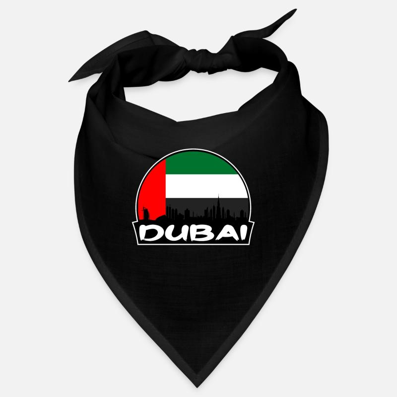 Dubai Uae Flag Skyline Silhouette Travel Bandana