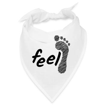 feel barefoot; fühle barfuß; barfuß als Lebensstil - Bandana - Weiß - Vorne