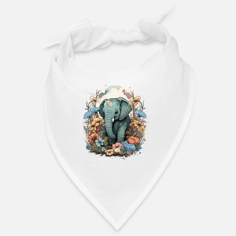 L’éléphant parmi les fleurs Bandana