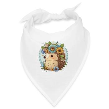 Blumenkrone Igel - Bandana - Weiß - Vorne