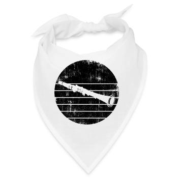 Klarinette Zeichnung - Bandana - Weiß - Vorne