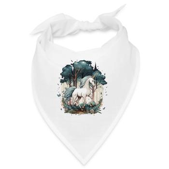 Das verzauberte Einhorn - Bandana - Weiß - Vorne