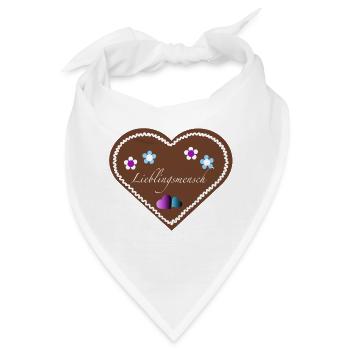 "Jahrmarkt-Liebe" Lieblingsmensch lila hellb - Bandana - Weiß - Vorne