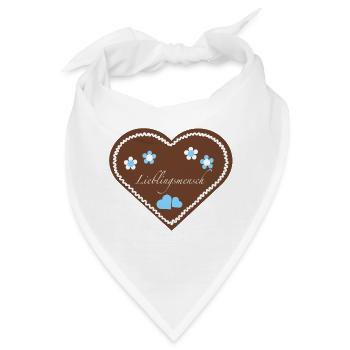 "Jahrmarkt-Liebe" Lieblingsmensch hellblau - Bandana - Weiß - Vorne