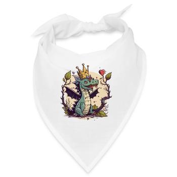 Gekrönter Drache - Bandana - Weiß - Vorne
