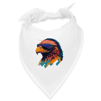 Majestic Soar: Retro Eagle T-Shirt - Bandana - Weiß - Vorne