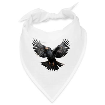 Alpendohle im Flug – Alpen Vogelmotiv - Bandana - Weiß - Vorne