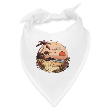Sonnenuntergang am Strand - Bandana - Weiß - Vorne