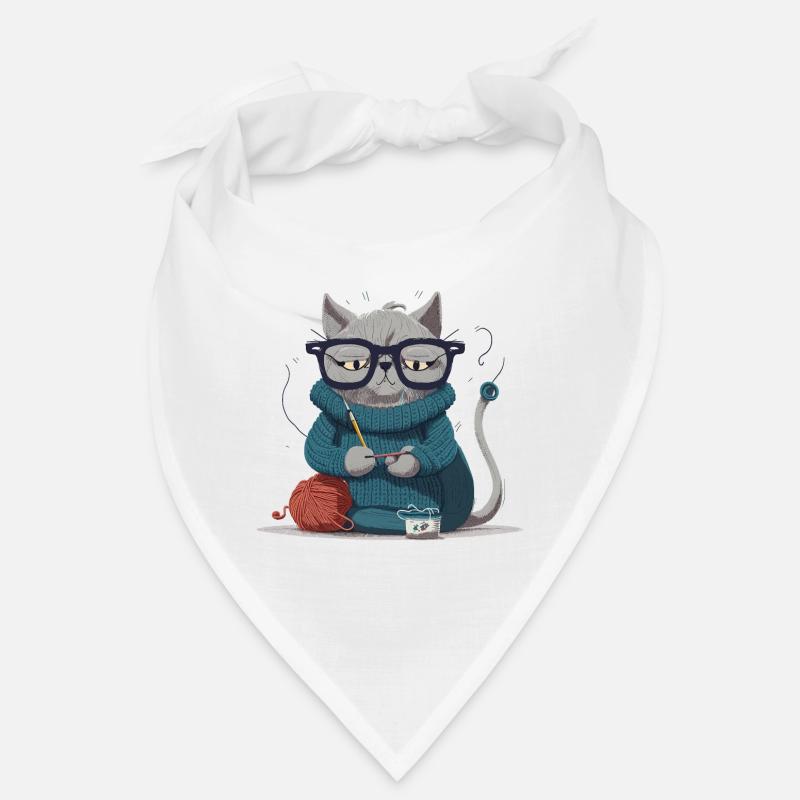 Knitting Cat Bandana