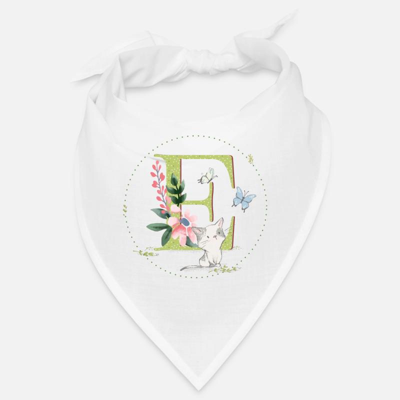 First letter E with cat Bandana