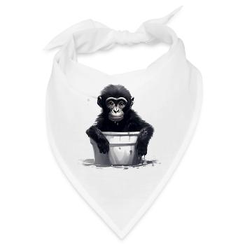 Ein Affe trotzt dem Klimawandel - Bandana - Weiß - Vorne