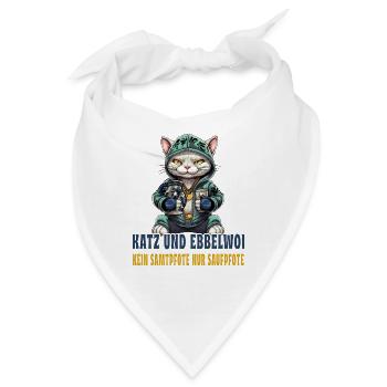 Apfelwein und Katzen Design - Bandana - Weiß - Vorne