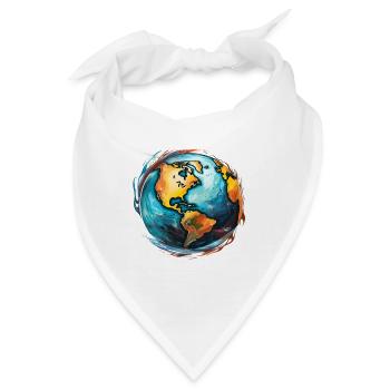 Globus in Bewegung - Bandana - Weiß - Vorne