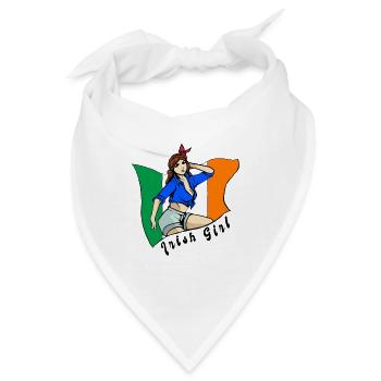Irisches Mädchen Flaggen Design - Bandana - Weiß - Vorne