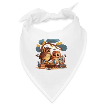 Eulenartiger Familienspaß - Bandana - Weiß - Vorne
