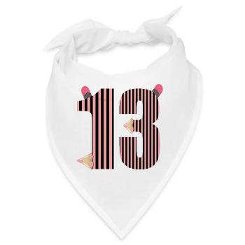 SCHULKIND DREIZEHN - ZAHL 13 - Bandana - Weiß - Vorne