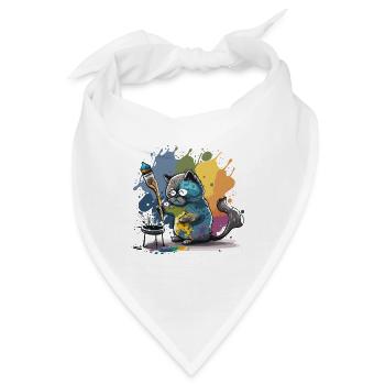 Katzenartige Kunstfertigkeit - Bandana - Weiß - Vorne