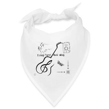 Gitarenlinie mit Sternenstrahl - Bandana - Weiß - Vorne
