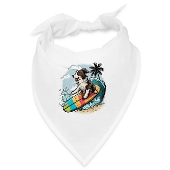 Surft auf Doggy - Bandana - Weiß - Vorne