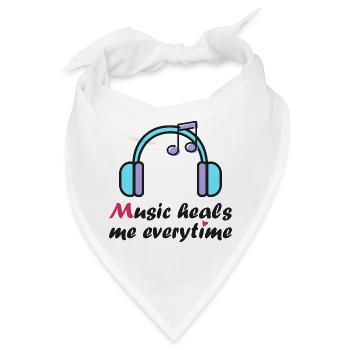 Musik heilt mich jedes Mal - Bandana - Weiß - Vorne