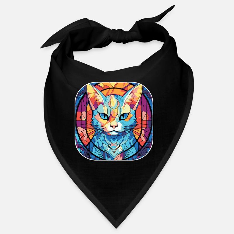 Buntes Aquarellgemälde der Singapura-Katzenrasse Bandana