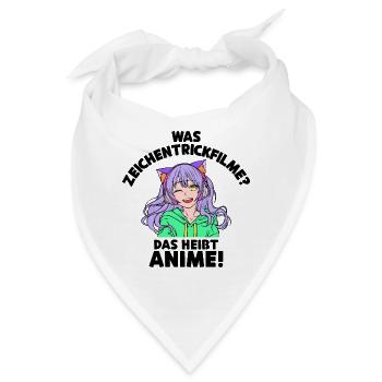 Anime Statement Zeichentrick Animation Comic Manga - Bandana - Weiß - Vorne