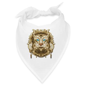 Dekorativer Fantasie-Tierkopf - Bandana - Weiß - Vorne