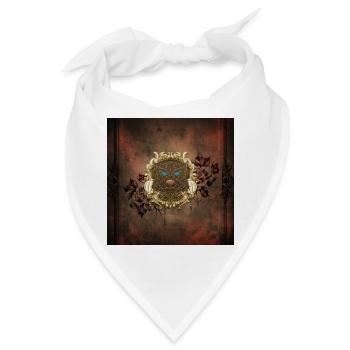 Dekorativer Fantasie-Tierkopf - Bandana - Weiß - Vorne