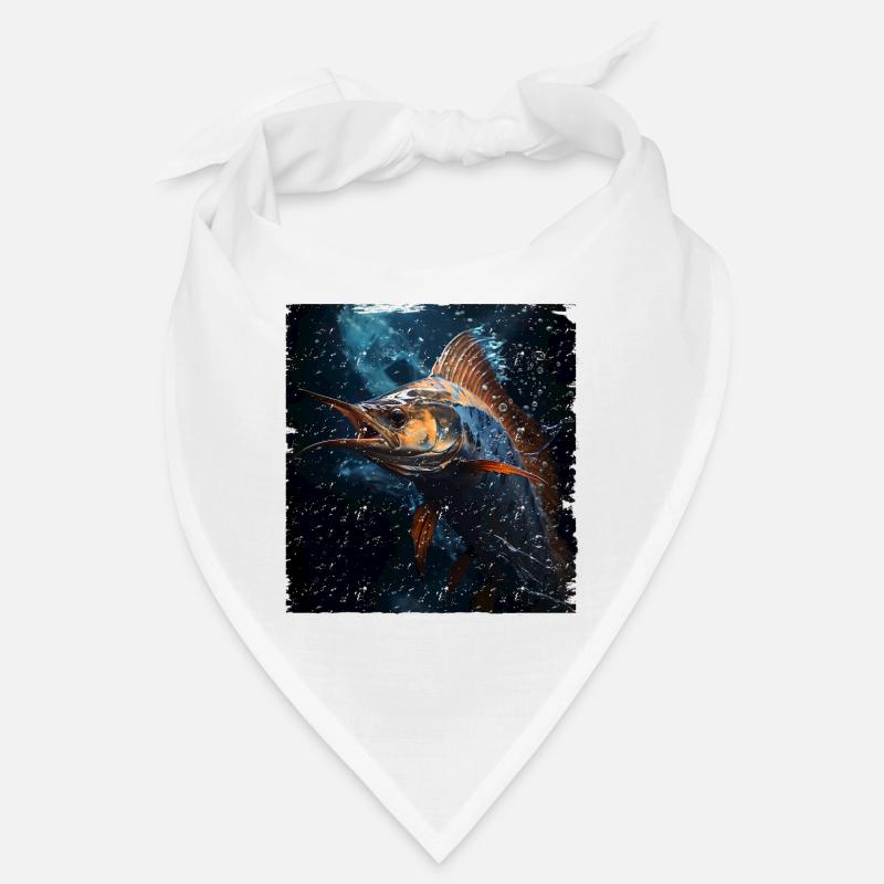 Marlin sous l’eau style rétro Bandana