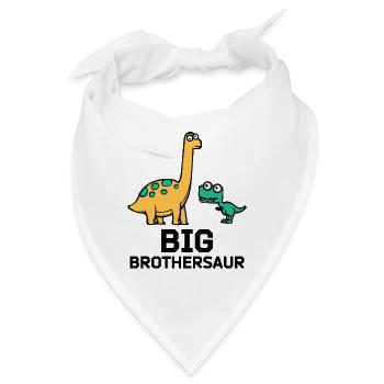 Großer Bruder Dino Statement Bros Geschwisterliebe - Bandana - Weiß - Vorne