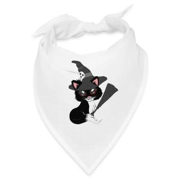 Kätzchen, hexen Design, Mädchen - Bandana - Weiß - Vorne