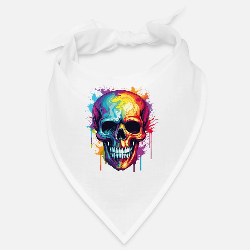 Psychedelischer Rainbow Farbschädel  Bandana