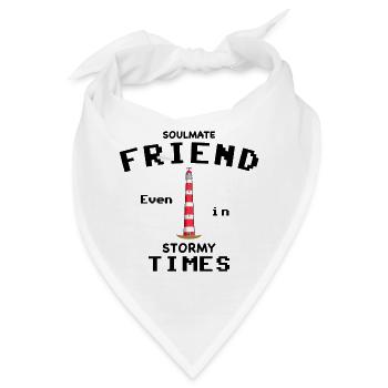 Seelenverwandt, Freund / Freundin, Danke - Bandana - Weiß - Vorne