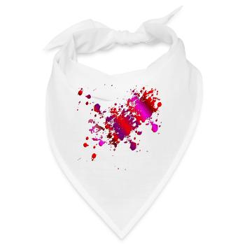 ROT PINKES BLUT - HALLOWEEN KOSTÜME BLUTFLECKEN - Bandana - Weiß - Vorne