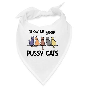 Knuddeltier Katze Tiere Haustiere Lustige Sprüche - Bandana - Weiß - Vorne