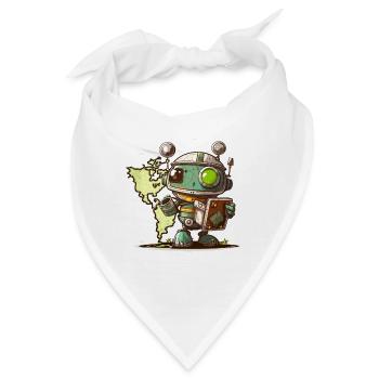 Roboter-Abenteurer - Bandana - Weiß - Vorne