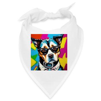Hipster Hund - Bandana - Weiß - Vorne