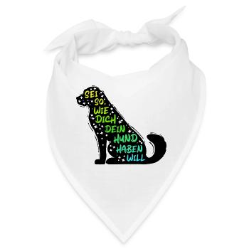 Lieblingstier Hunad Statement Haustiere Tiere - Bandana - Weiß - Vorne