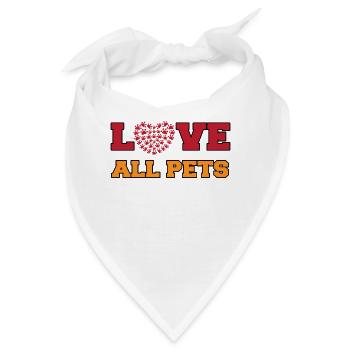 Ich Liebe Haustiere Herz Statement Heimtier Tiere - Bandana - Weiß - Vorne