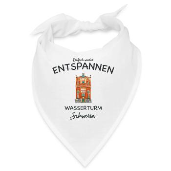 Schwerin, Wasserturm Weinberg, einfach Entspannen - Bandana - Weiß - Vorne