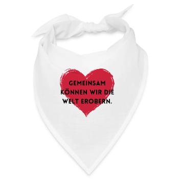 Gemeinsam können wir die Welt erobern. - Bandana - Weiß - Vorne